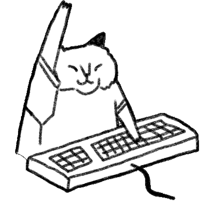 Keyboard cat meme illustrated and animated gif of cat typing on keyboard